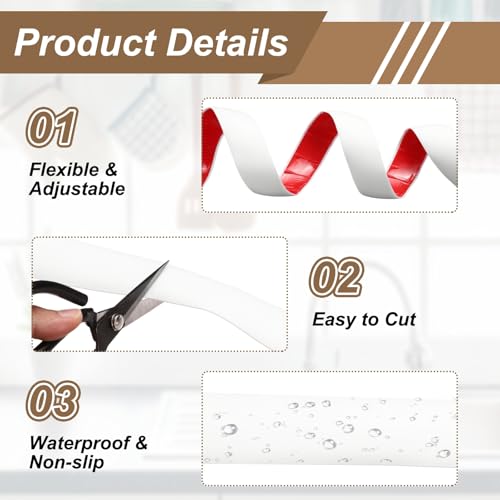 Tiras de transición para piso autoadhesivas de vinilo blanco de 2m x 4cm 4