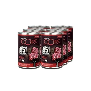 Wellness CORE 95 % Rind & Brokkoli, Hundefutter nass, Pastete, 6 x 400 g, ohne Zuckerzusatz, getreidefrei, mit hohem Fleischanteil und ausgewählten Zutaten
