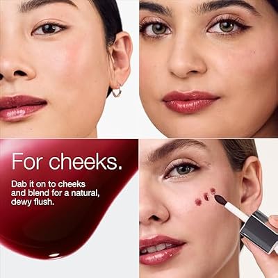 Clinique Pop Lip + Cheek Oil in 3 Iconic Shades in Black Honey, Pink and Nude Honey | Conditions Lips + Gives Cheeks a Natural, Dewy Flush