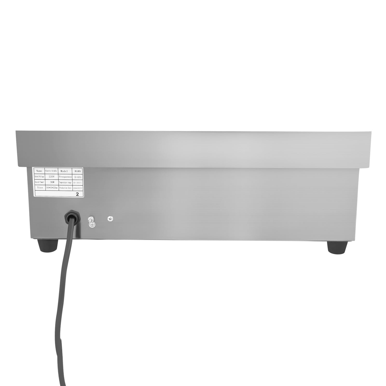 Piastra di cottura 3000 W, 22 pollici, rettangolare commerciale, in acciaio inox, per mense, catene di negozi, supermercati (2 pala 2 spazzole)