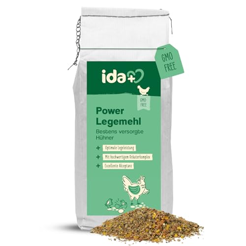 Ida Plus Power Legemehl für Hühner - Hühnerfutter für optimale Legeleistung & Eibildung - ohne Gentechnik - Legehennenfutter mit wertvollen Kräutern - Beste Akzeptanz & besonders nährstoffreich - 5kg