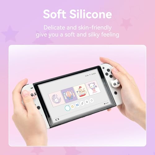 Image of GeekShare 4PCS Cat Shape Silicone Joystick Caps for Switch /OLED /Lite - Tearful Eyes Cat Thumb Grip Caps