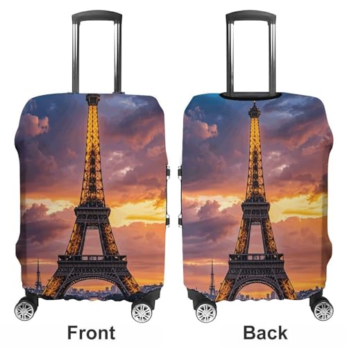 Carry on Luggage Cover Beautiful Eiffel Tower Paris Suitcase Covers for Luggages Tsa Approved Travel Luggage Sleeve Protector Elastic Suitcase Protector Anti-Scratch Washable Fits 19-30 Inch Case -S3