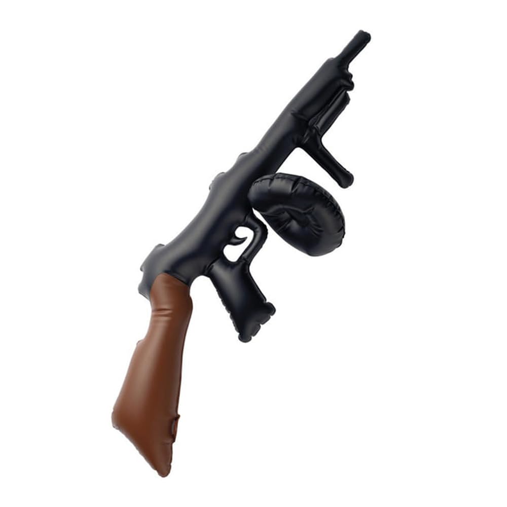 Inflatable Tommy Gun - Fancy Dress Prop Accessory, Submachine Gun for Themed Parties and Halloween, Easy to Inflate and Durable, Realistic Prop for Soldier Gangster Mob and Cowboy Costumes