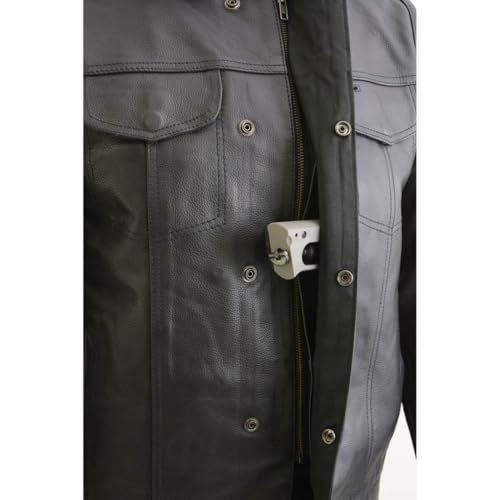 Milwaukee Leather LKM3714 Men's Black Leather Club Style Vest with Full Sleeve Hoodie and Quick Draw Pocket… (Medium) by Milwaukee Leather - Image 8