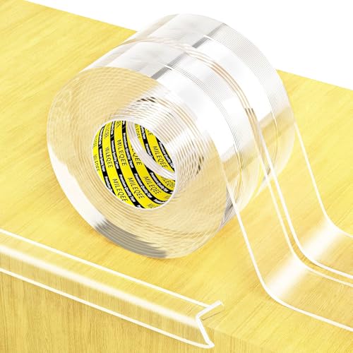 Image of 2Pack Clear Edge Protector Strip,1.18in x 16.4FT(32.8FT Total),Sharp Edge Wrap Cover Tape,Self Adhesive Protective Bumper Guards for Cabinet Door Desk Table Furniture,Kitchen Countertop,Waterproof