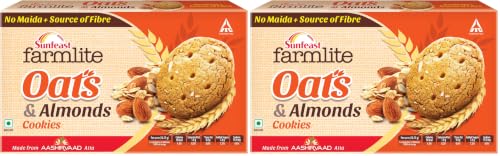 Image of Sunfeast Farmlite Oats & Almonds Cookies 300gm (Pack of 2)