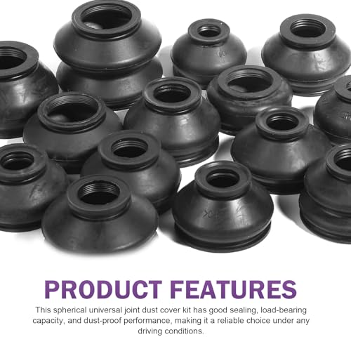 Shakas 14 PCS Tie Rod Boot, Tie Rod End Boot, Car Suspension Steering Parts Accessories,Fit for Most Vehicles (Black) - Thumbnail 5