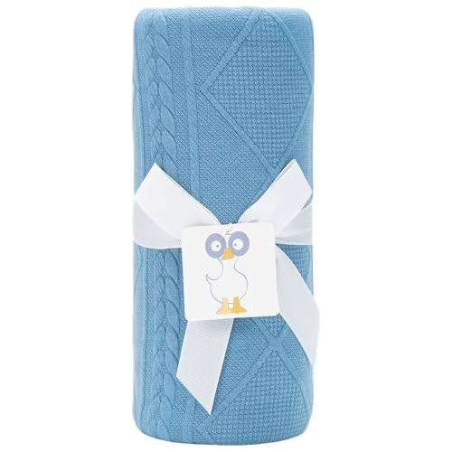 Image of GooseWaddle Polyester Knit Baby Blanket - 30'' x 40'', Checkered Design, All Seasons, Soft Fabric, Unisex, 1 Count