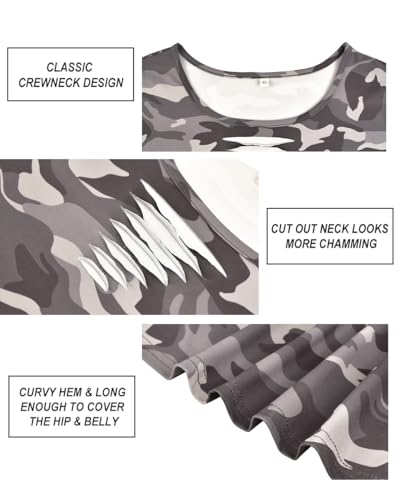Image of CARCOS Plus Size Tops for Women Short Sleeve Shirts Basic Tee Solid Color Blouse V Neck Tunic Loose Fit Tshirts Summer XL-5XL