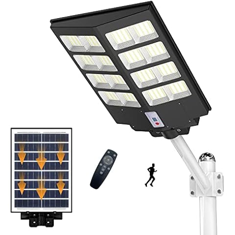 DANCINGBOAR 800W Solar Street Lights Outdoor, 60000LM Solar Parking Lot Lights Motion Sensor, Commercial 6500K Dusk to Dawn Solar LED Security Flood Light with Remote Control for Yard, Garage, Road Cover