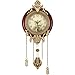 Aero Snail Dia 9-inch Retro Style Vintage Wood Indoor Wall Clock with Swinging Pendulum (Requires 2 AA Batteries for Clock Hands and Pendulum)