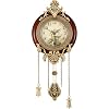 Aero Snail Dia 9-inch Retro Style Vintage Wood Indoor Wall Clock with Swinging Pendulum (Requires 2 AA Batteries for Clock Hands and Pendulum)