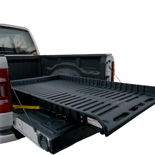 Bedslide 500Go Sliding Truck Bed Organizer 62-74 L x 48 W Capacity 500 lbs. Full Size Truck Bed Storage Tray Black