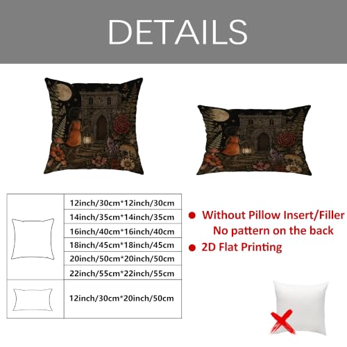 Housse de coussin en velours doux noir motif champignons - 7