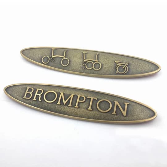 2 x decalcomanie metalliche in rilievo per adesivo metallico Brompton in bronzo laccato grezzo