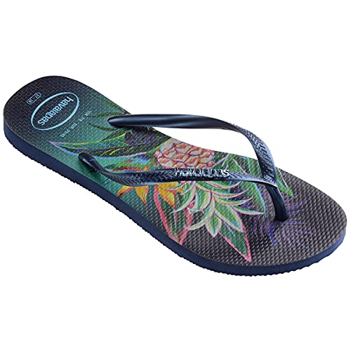 Chinelo Slim Tropical, Havaianas, Feminino, Marinho, 35/36