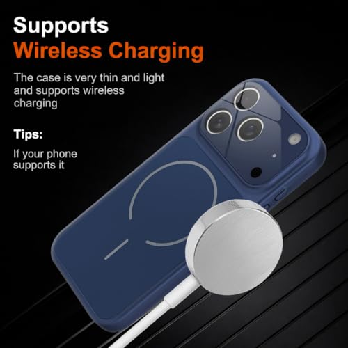 Image of SHINESTAR iPhone 17 Pro Case - Premium Shockproof Protective Cover, Wireless Charging Compatible, Slim & Durable Luxury Back Cover with Camera Protection (Blue)