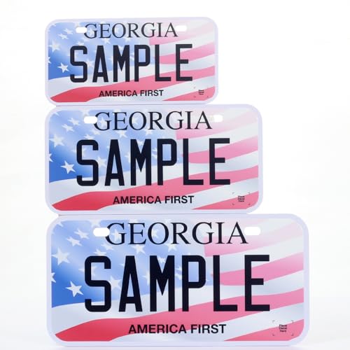 Custom Kids Mini License Plate US 50 State Designs Durable Plastic Decorative Tag 6x3 5x2.5 4x2 Inch Sizes for Mini Bikes & Ride-On Toys