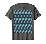 Isometrisches Würfelmuster, blaugrün-blau, geometrische Kunst ist ein originelles künstlerisches Vektor von Rauten in einem stilvollen Design, das die Illusion von Tiefe mit der unverzerrten Darstellung der wichtigsten Maße verbindet. Modernes, grafisches Design.