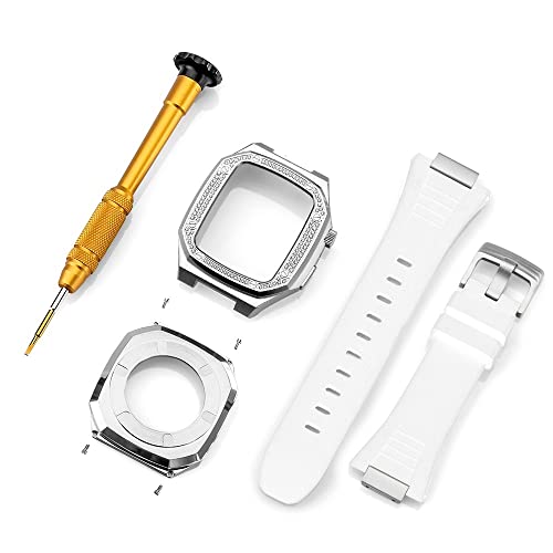 Boîtier Apple Watch avec bracelet caoutchouc et visserie acier de précision