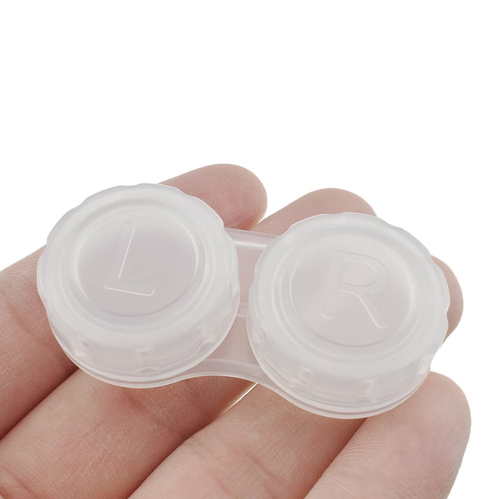 HAHIYO Contact Lens Case Box Holder Diameter 24mm Durable Leakproof Light Convenient Left/Right Eyes Contact Lens Container Soak Storage Kit For