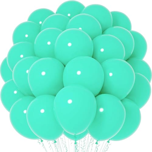 Image of Voircoloria Teal Blue Balloons, 66pack 12inch Turquoise Blue Latex Party Balloons for Wedding, Birthday, Graduation, Bridal Shower, Valentine's Day, Baby Shower, Gender Reveal Party Decorations