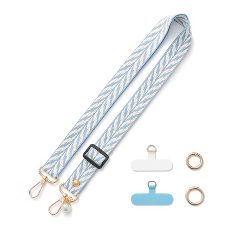 CHUQING Cordon Telephone Portable Bandouliere Lanière Téléphone Laniere Phone Lanyard Attache Sangle Chaine Telephone Portable Bleu clair