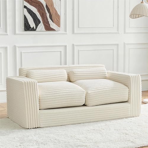 Paxato Bean Bag Chair Couch, Two Seat Giant Bean Bag Sofa for Adults, Boneless Loveseat Floor Sofa Couches for Living Room, Small Couch for Bedroom, Apartment, Office (Beige) - image 1