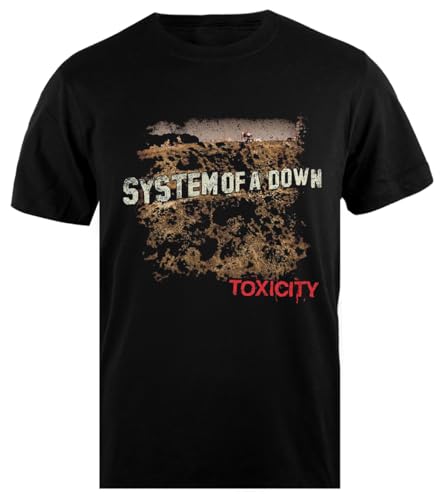 TAMBOOTEE The Toxicity Camiseta Negra para Hombre, Camisa Masculina De Corte Simple