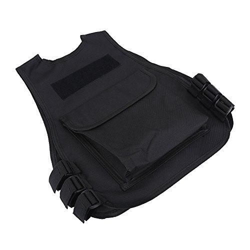 Tbest Gilet par balle enfant Gilet Tactique pour Enfants, Gilet Tactique Militaire pour l'armée des Enfants, Gilet de Sécurité, Gilet CS, Entraînement au Combat, Gilet de Protection - Noir(S)