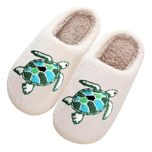 Image of Cute Animal Slippers for Women Man Cartoon Animal Slippers for Woman Fuzzy Memory Foam Winter Warm Fluffy Shoes