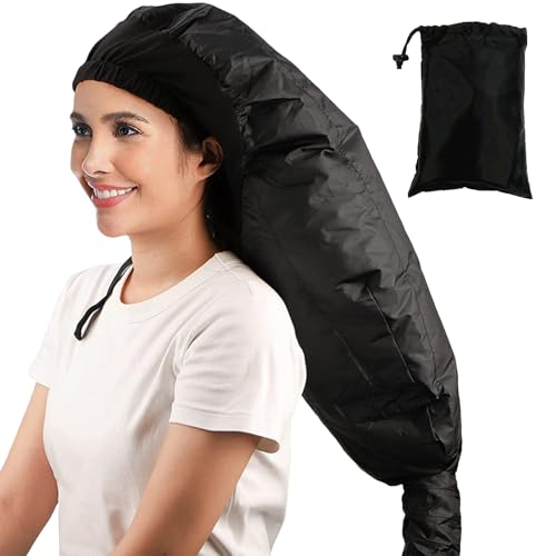 Bonnet Hair Dryer Hood Diffuser Attachment, Soft Adjustable Dryer Cap with Headband, Heat Protector Hair Drying Hoods, Conditioning Oiling and Hair Drying