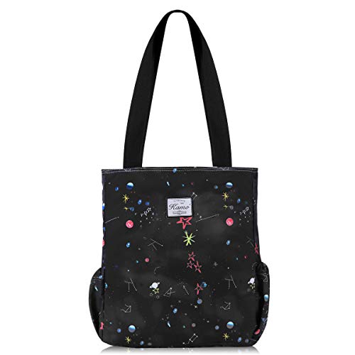 Image of KAMO Floral Tote Bag - Waterproof Lightweight Handbags Travel Shoulder Bag for Hiking Yoga Gym Swimming Travel Beach