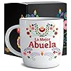 Triple gifffted la mejor abuela coffee mug best grandma gifts ideas in spanish for christmas mothers day navidad birthday regalos para abuelita dia de las madres taza abuelos ceramic cup 380ml  urban country home decor