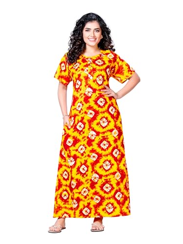 Image of PNAEONG Women's Cotton Long Maxi Night Gown Nighty Dress Stylish Super Soft Comfortable