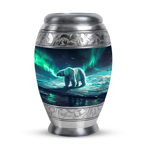 Image of Polar Bear Burial Urn for Ashes - Urns for Adult Male & Female - Memorial Ashes Urn - Cremation Burial Urns - Urn for Adult Ashes - 3 Inch Pack of 1 - Funeral Urns for Ashes