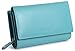Produktbild SADDLER Damen-Geldboerse, 14 cm, Trifold mit 3-Seiten-Reisserschluss und 2-Fach-Muenzfach - Blaugrünes Blau