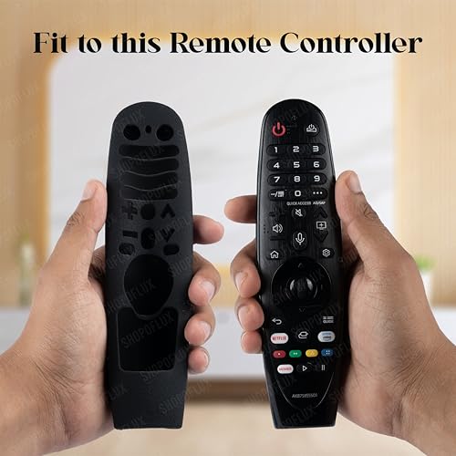 Image of Shopoflux Silicone Full Wrap Case Compatible with LG Magic Remote with Lanyard [Remote Not Included] (Black)