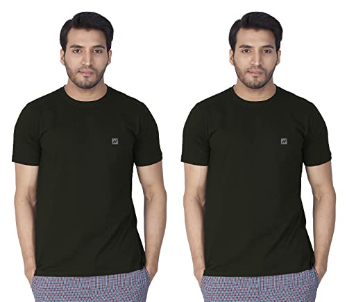 Image of Lux Nitro Men's Solid Modern Fit Round Neck T-Shirt Licorice