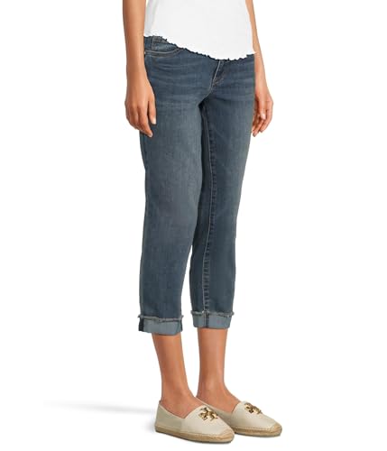 KUT from the Kloth Women's Amy Crop Straight Waistband Double Button Roll Up2