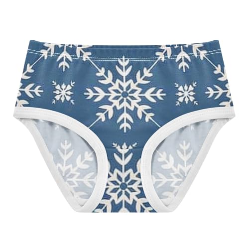Girls' Moisture-Wicking Panties Toddler Cotton Underwear for Toddler Snowflakes in Sizes 2T,3T, 4T, 5T, 6Y and 8Y