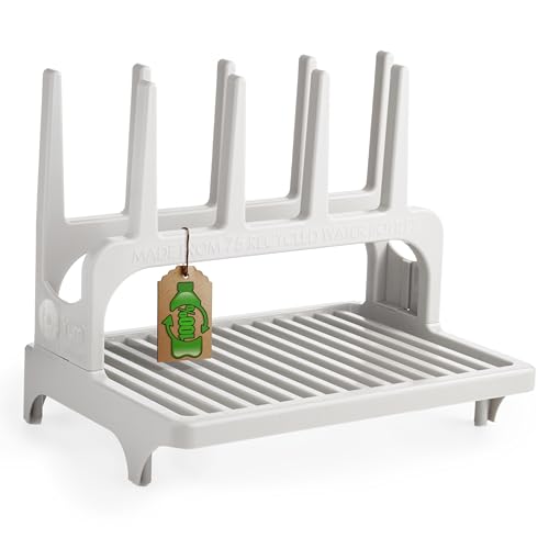 PopYum Gray Space Saving Drying Rack from 100% Recycled Bottles