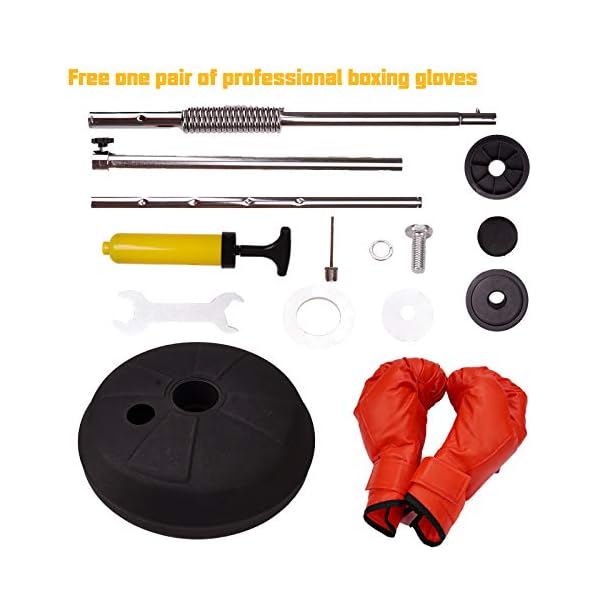 Punching Bag with Stand for Adults&Kids Boxing Bag Equipment Speed Bags Set Kickboxing Bag Reflex Ball MMA Boxing Training Equipment Home Gym Stuff with 2 Gloves