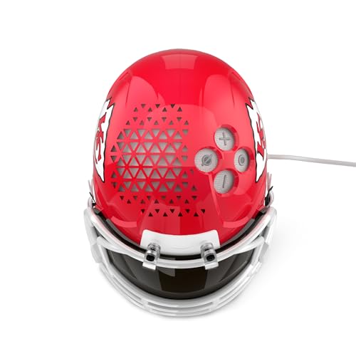 Image of NFL Echo Dot Bundle: Includes Echo Dot | Glacier White and Limited-Edition NFL Helmet Stand | Kansas City Chiefs