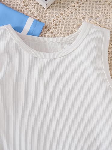 Image of Hilinker Girls 3 Piece Outfits Graphic Tank and Short Sleeve Cardigan with Shorts Set