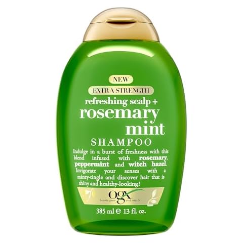 OGX Extra Strength Refreshing Scalp + Rosemary Mint Shampoo, Clarifying Wash Visibly Helps Remove Oil & Residue to Clear Away Buildup, Sulfate-Free Surfactants, 13 fl. Oz Cover