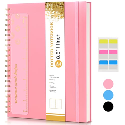 UEBZFOCS Dotted Notebook, Spiral Notebook Journal 8.5” x...