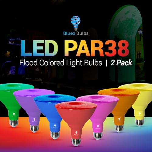 Bluex Bulbs Pacote com 2 lâmpadas LED Par38 amarelo - 18 W (equivalente a 120 watts) - Regulável - L