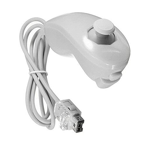 CABLEPELADO Nunchaku | Controlador Nunchuck | Mando Nunchuck | Compatible con Nintendo Wii - Wii U - Wii Mini | Blanco